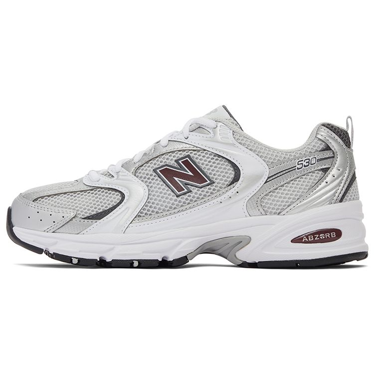 New Balance 530 Серебряные бордовые кроссовки унисекс